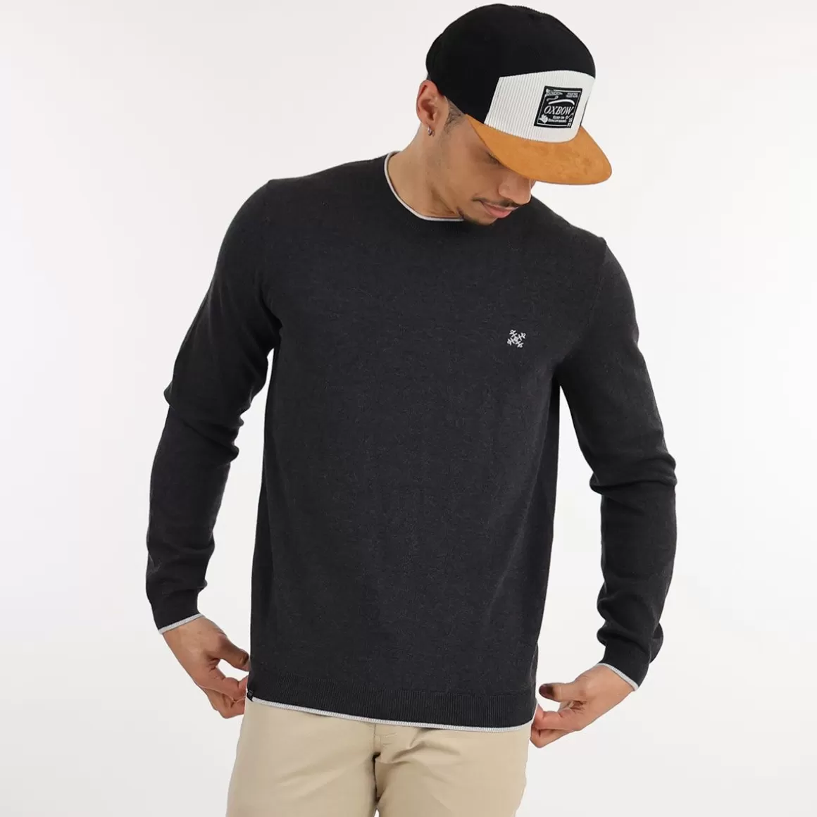 Pull PERONI - Noir Chiné-OXBOW New