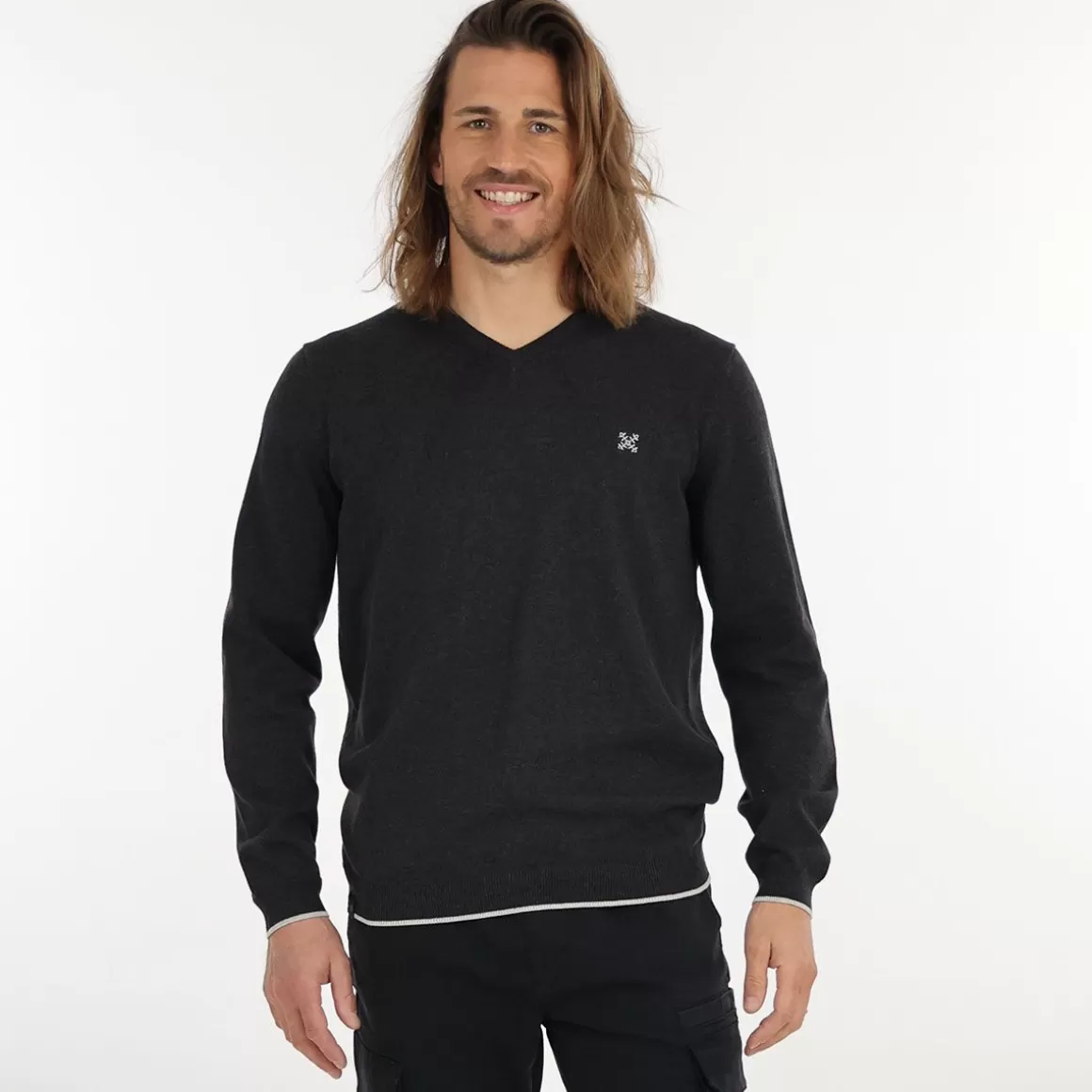 Pull PIVEGA - Noir Chiné-OXBOW Best Sale