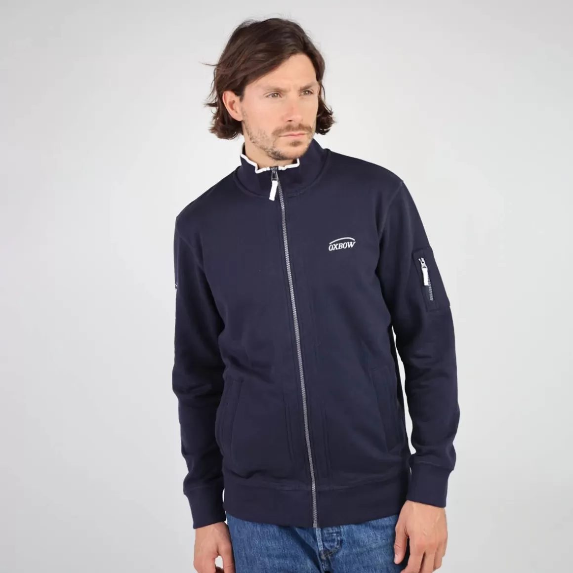 Sweat SALTCOATS - Deep Marine Chiné-OXBOW Fashion