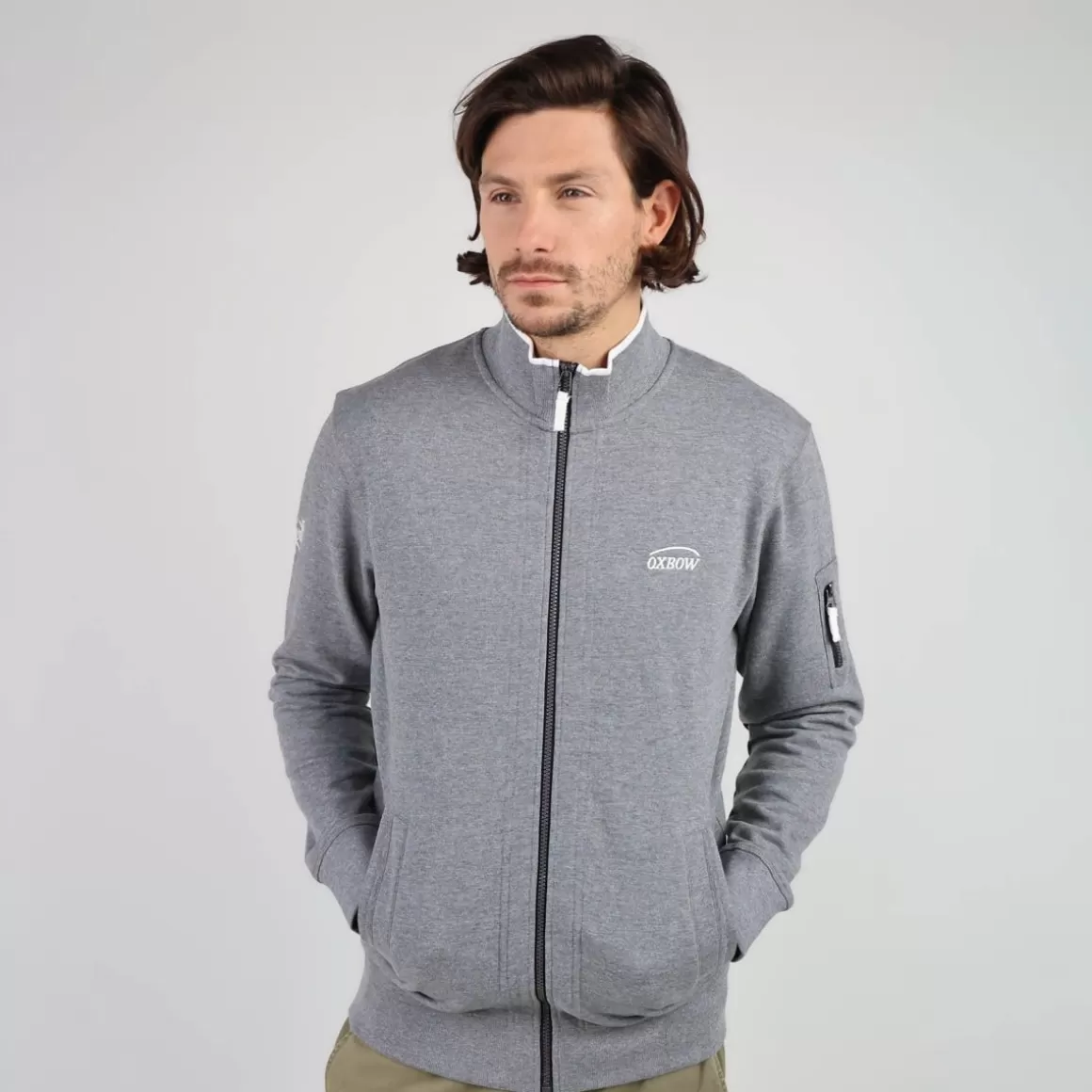 Sweat SALTCOATS - Gris Chiné Foncé-OXBOW Outlet