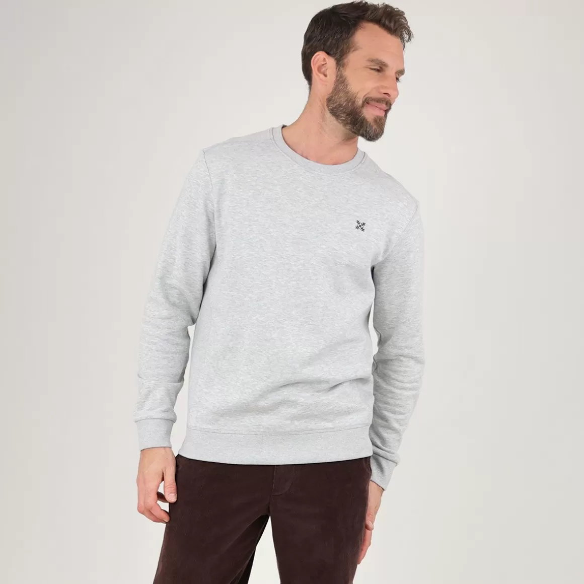 Sweat SOUET - Gris Chiné-OXBOW Shop